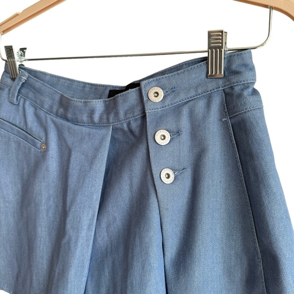 Thakoon Chambray Wrapped Side Button Skort/Shorts, Size 2 - Picture 3 of 8